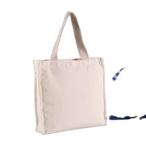 Bolsa de Lona de Algodón Beige/Blanco, Ecológica, Lisa, de Fábrica Vietnamita, Muestra de la Mejor Calidad - Product Image 1
