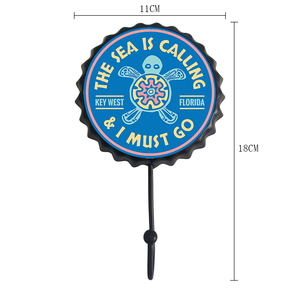 Crochet mural en métal imprimé à motif personnalisé, style vintage, pour serviettes, cuisine, bar et autocollant de réfrigérateur pour café - Product Image 4