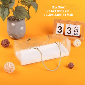 Gâteau PET transparent pour boîte d'emballage en rouleau <span class=keywords><strong>suisse</strong></span> Boîte-cadeau de Cupcake pliable et portable avec poignée - Product Image 2