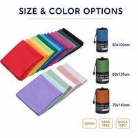 Serviette de plage personnalisée en microfibre 200 g/m² séchage rapide sans sable légère ronde pour voyage avec logo OEM imprimé