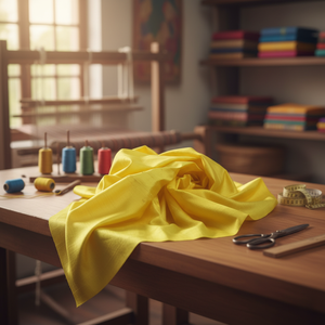 ผ้าไหมดิบพรีเมียม ผ้าไหมดิบธรรมชาติเนื้อนุ่ม สำหรับทำส่าหรี เสื้อผ้า ชุดเดรส คุรติ และชุดพื้นเมือง - Product Image 1