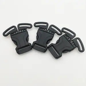 3 Way Release Buckle For Bag Pom Black 3-way Side Release Plastic Fancy Buckles Quick Release Buckle Climbing