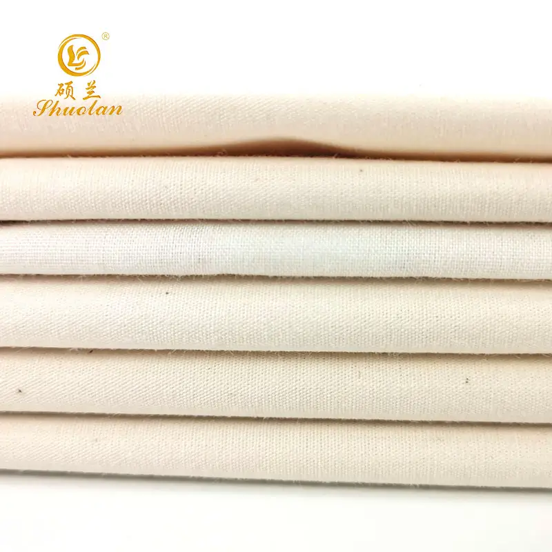 Plain 65% Polyester 35% Cotton White 24*24 Canvas for T-shirt Garment Fabric Tc Woven Fabric Waterproof Yarn for Shoes COMBED