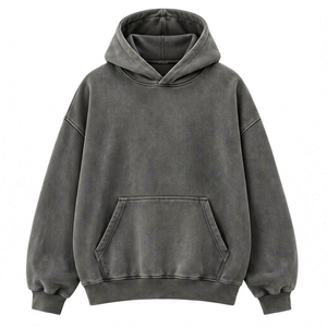 Sweat à capuche en molleton épais surdimensionné pour homme, impression personnalisée, pull-over, streetwear d'hiver - Product Image 1