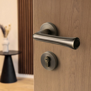 BAGB <strong>French</strong> Palace Style Antique Bronze Magnetic Silent Interior Door <strong>Lock</strong> with Sculpted Long Handle for Luxury Bedroom Doors - Product Image 5