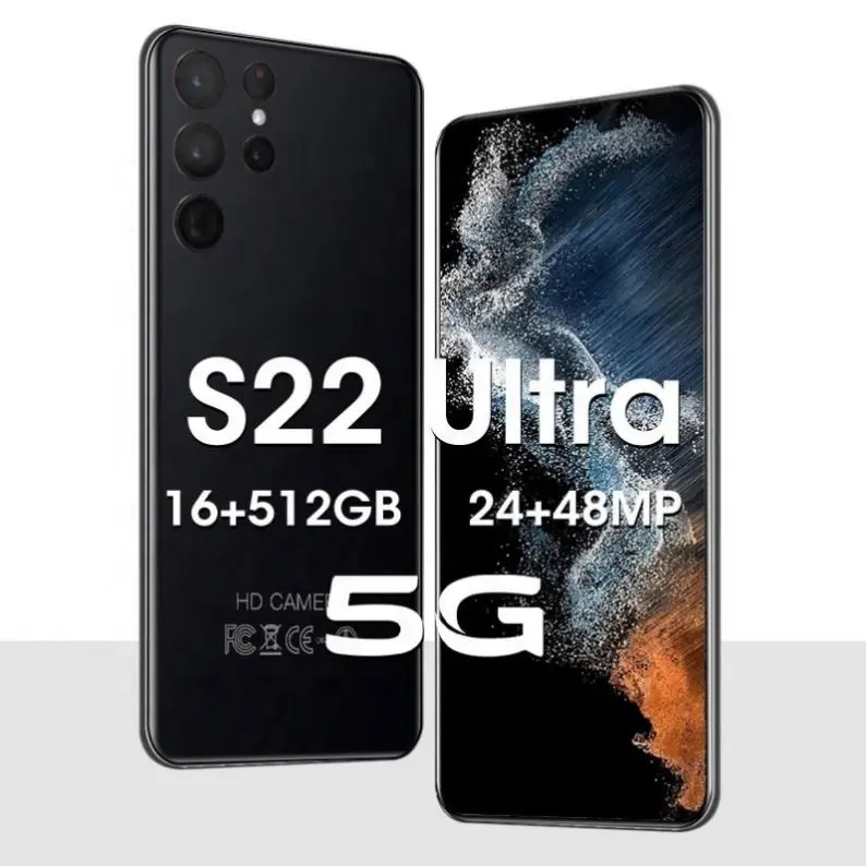 2023 ใหม่S22 Ultraสมาร์ทโฟน 6.8 นิ้ว 8GB + 512GBโทรศัพท์สมาร์ทโฟนปลดล็อคโทรศัพท์มือถือAndroid