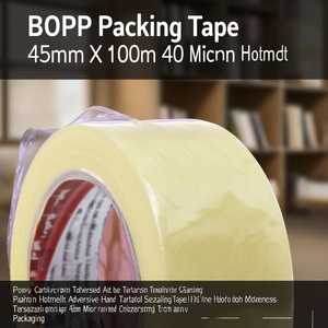 Cinta de embalaje BOPP de 45 mm x 100 m, 40 micras, adhesivo termofusible, rasgable a mano, cinta de sellado de cajas para embalaje - Product Image 3
