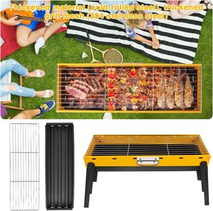 Parrilla de Carbón Ajustable para Exteriores, Camping, Viajes y Barbacoa, Parrilla Portátil Plegable Reforzada para el Hogar - Product Image 3
