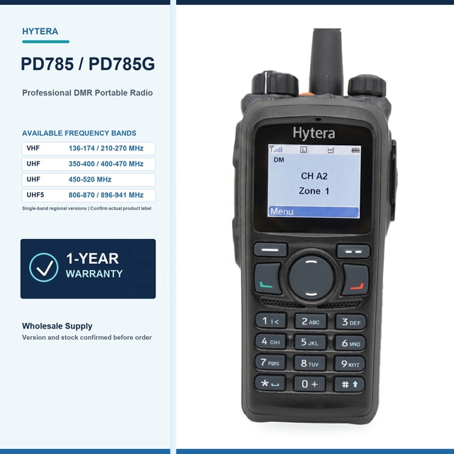 Original Hytera PD78X PD785 PD785G DMR Digital Portable Radio Full Keypad 1024 Channel IP67 Industrial Project Supply Kit