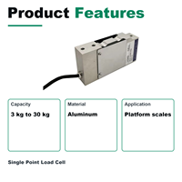 HCE UHCEB Analog Single Point Off-center Load Cell Akurasi 0.03% 5~12VDC 3kg-30kg Aluminium untuk Timbangan Platform