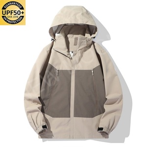 Veste légère à capuche pour homme, printemps et automne, veste de travail tendance, coupe-vent, couleurs assorties, pour l'extérieur - Product Image 1