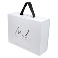 Boîte cadeau de luxe sur mesure pour robe de mariée blanche avec poignée, grande taille, rigide, à rabat magnétique, pliable, pour vestes et bottes