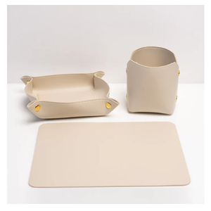 Organisateur de <span class=keywords><strong>bureau</strong></span> en <span class=keywords><strong>cuir</strong></span> PU YY, panier de rangement pour fournitures de <span class=keywords><strong>bureau</strong></span>, plateau en <span class=keywords><strong>cuir</strong></span>, tapis de souris - Product Image 2
