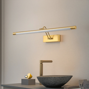 <span class=keywords><strong>Miroir</strong></span> <span class=keywords><strong>de</strong></span> <span class=keywords><strong>salle</strong></span> <span class=keywords><strong>de</strong></span> <span class=keywords><strong>bain</strong></span> décoratif LED minimaliste moderne avec cadre en fer, lumière <span class=keywords><strong>de</strong></span> maquillage murale pour les longs murs - Product Image 1