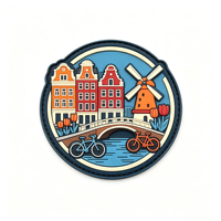Badge brodé écologique en PVC 2D à coudre avec logo personnalisé et design de patch 3D pour chapeaux et vêtements
