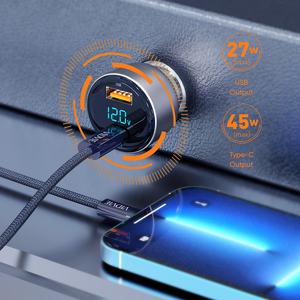 <span class=keywords><strong>Cargador</strong></span> de Coche USB Doble <span class=keywords><strong>VIDVIE</strong></span> Inteligente Digital de 72W QC3.0 27W <span class=keywords><strong>Tipo</strong></span> <span class=keywords><strong>C</strong></span> PD 45W de Carga Súper Rápida con Pantalla de Voltaje de Batería - Product Image 6