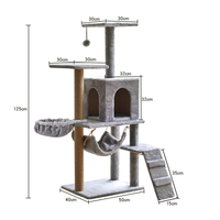 140 cm Luxe Chat arbre D'escalade pour chats Moderne Meubles arbre à chat haute Château