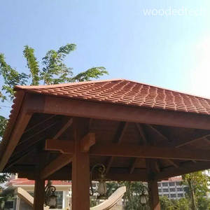 Gazebo en bois composite à faible entretien avec structure en acier Gazebo en bois composite en plastique - Product Image 4
