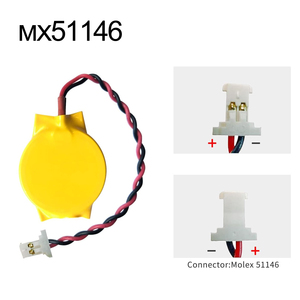 Batería de Litio CROWN C CMOS con Conector Delgado, Batería de Respaldo RTC de <span class=keywords><strong>3V</strong></span>, Batería <span class=keywords><strong>CR2016</strong></span> con Conector MX51146 - Product Image 1