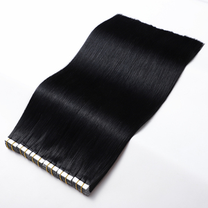 100% lớp biểu bì phù hợp Trinh băng trong phần mở rộng thực sự của con người tóc thô Ấn Độ tóc Top Grade 12A + màu đen xương sóng thẳng - Product Image 4