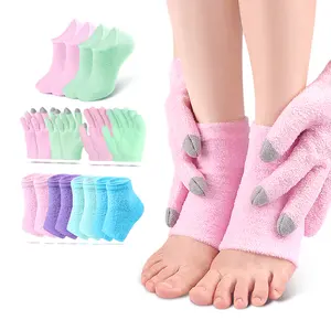 Calzini con tacco in filato di piume SPA guanti touch screen in gel idratante per i piedi