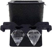 Grand moule à glaçons en silicone de qualité alimentaire en forme de diamant, écologique, accessoires de bar, plateau à glaçons cristallins pour whisky et cocktails