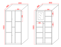 Casier de rangement métallique durable avec serrure à code à fermeture automatique pour chambres d'hôtel