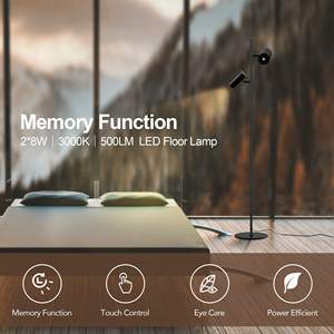 Réglable Moderne Industriel <span class=keywords><strong>LED</strong></span> <span class=keywords><strong>Lampadaire</strong></span> Dimmable Touch Control 2 Tête Minimaliste <span class=keywords><strong>pour</strong></span> Salon Chambre Bureau Lampe de Lecture - Product Image 3