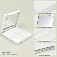 Palette à paupières vide carrée en plastique avec miroir, personnalisable en usine, pour fard à paupières, blush, maquillage, emballage cosmétique