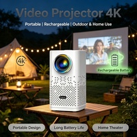 Projecteur vidéo 4K portable rechargeable, projecteur Android haute performance, Android 13, WIFI, BT, vidéo projecteur de poche pour extérieur