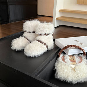 Low Cut Design Damenschuhe Rutsch feste Sohle Soft Fur Winters tiefel - Product Image 3