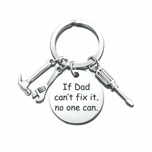 Ywganggu Custom Gifts For Dad Father`s Day Metal Keychain With Tools Stainless Steel Perfect Dad Gift Key Ring