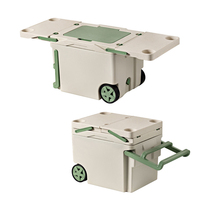 Pique-nique en plein air pliable aliments frais glacière Portable en plastique Table pliante boîte isolée avec poignée et roues