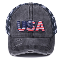 Gorra Trucker Unisex con Logotipo de Bandera Americana Bordado en 3D, Diseño Personalizado, Malla Deportiva, Venta al Por Mayor