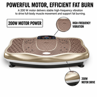 Plateforme vibrante pour tout le corps, 200W, capacité de charge 200KG, 110V-220V, avec bandes de résistance et télécommande
