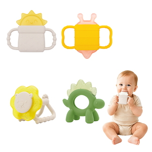 Juguetes de Dentición Personalizados para Bebés, Mordedores de Silicona con Forma de Dinosaurio, León, Sol y Nube, Libres de BPA, Juguetes Sensoriales para Masticar de 0 a 12 Meses, OEM - Product Image 1