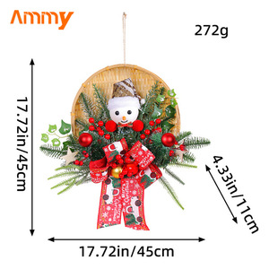 AM-FDAA28 Ammy Fournitures <span class=keywords><strong>de</strong></span> décoration <span class=keywords><strong>de</strong></span> Noël Paniers Couronnes <span class=keywords><strong>de</strong></span> Noël Cross Borders Cute Decorated Wreath by Santa Claus - Product Image 5