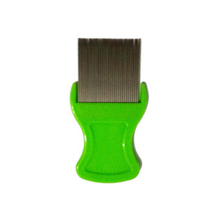 Pet Flea Comb Stainless Steel Green For Dog Grooming Convenient Use - Product Image 1