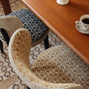 Chaise de salle à manger rembourrée en tissu coton et lin, structure en bois massif, pour usage domestique, style adulte - Product Image 4