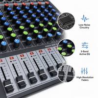 PADOCK Console de mixage numérique professionnelle 12 canaux - 99 effets DSP avec Bluetooth -MMT-6T