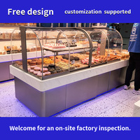 Vitrine de boulangerie, armoire de présentation de pain, vitrine à pâtisserie, vitrine de boulangerie commerciale en verre avec éclairage LED pour magasin