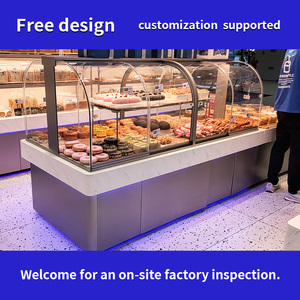 Vitrina Exhibidora para Panadería, Gabinete Exhibidor de Pan, Vitrina para <span class=keywords><strong>Pastelería</strong></span>, Vitrina Comercial de Vidrio con LED para Tienda - Product Image 1