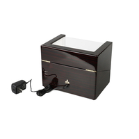 Boîte à remontoir de montre automatique en bois brillant à 2 emplacements, avec contrôle LCD, coussin à mémoire de forme et logo personnalisé, étui de rangement pour montres