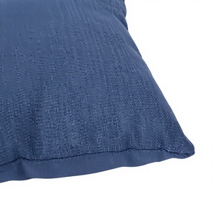 400TC Washed Indigo Woven Polyester <b>Plain</b> Non-Toxic Eco-Friendly Throw Pillow <b>Cushion</b> <b>Cover</b> with Zipper Custom OEM Wholesale - Product Image 3