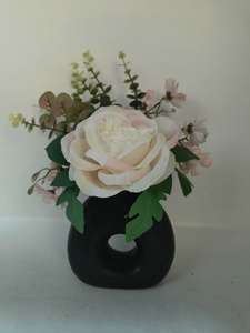 Dalia artificiale di seta di <span class=keywords><strong>plastica</strong></span> Donut vaso decorazione per la casa laurea di alta qualità per sempre finto vero tocco fiore bellissimo al coperto - Product Image 3