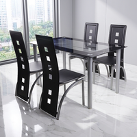 Ensemble de table et chaises de salle à manger de luxe en verre et métal, 6 chaises, style moderne, meubles pour la maison, pour usage hôtelier