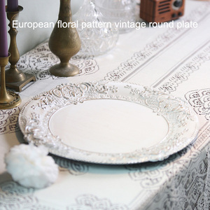 Banquet d'hôtel européen en gros plaque de chargeur vintage or 13 pouces chargeur en plastique pour assiettes - Product Image 5