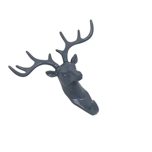 خطافات بلاستيكية للجدار ، سلسلة مفاتيح ، رأس الغزلان هناك ، خطاف جداري برأس ، شماعات على شكل حيوان ، خطاف مثبت على الحائط ، بدون مسامير - Product Image 4