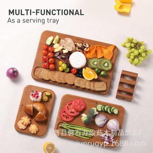 Solid Wood Cutting Board <b>Set</b> Rectangle Multifunctional For Kitchen Food Prep Chopping Block Three Piece <b>Set</b> - Product Image 4