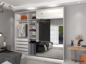 2026 Hot <strong>Sale</strong> Custom Modern <strong>Mirror</strong> Door <strong>Wardrobes</strong> Walk in Closet <strong>Wardrobe</strong> Luxury Bedroom <strong>Wardrobe</strong> with Sliding Doors - Product Image 2